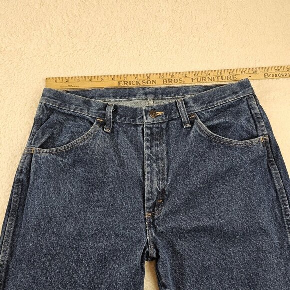 Rustler Jeans Men's 36x29 Blue Dark Wash Regular Fit Straight Leg Heavyweight - Picture 3 of 13